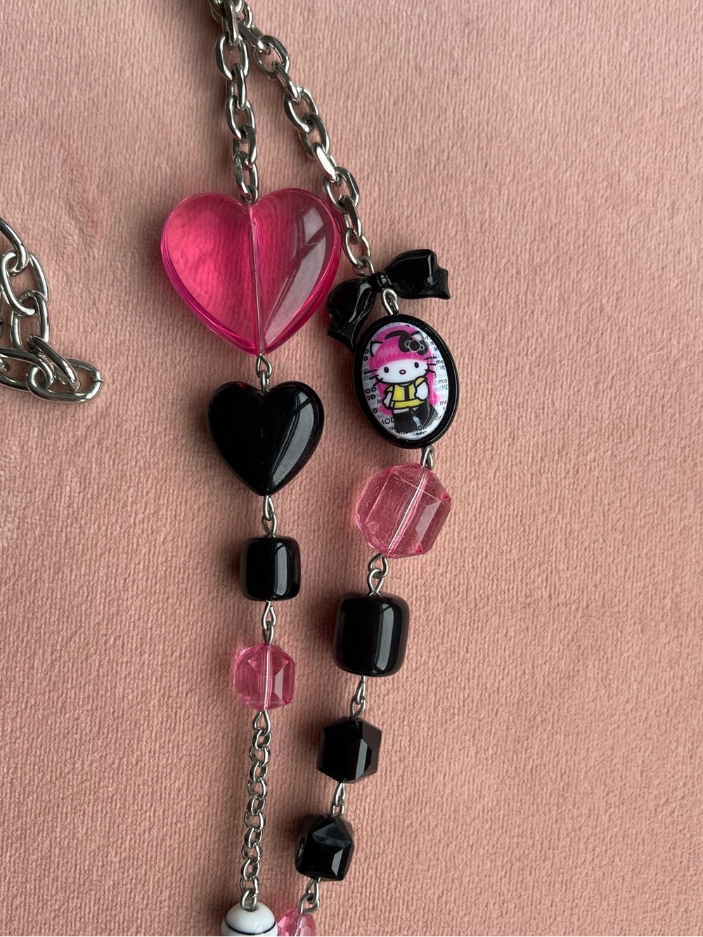 Tarina Tarantino Hello Kitty Pink & Black Charm Neckl… - Gem
